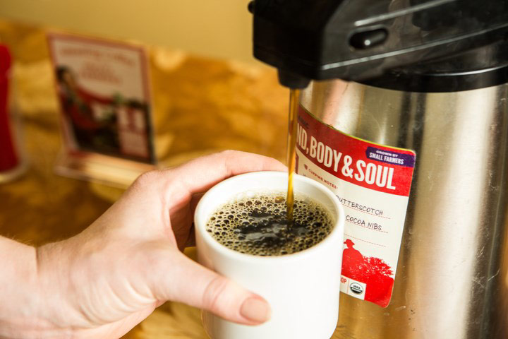 serving coffee